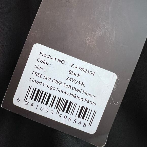 Free Soldier mens sz. 34/34Softshell fleece lined cargo snow hiking Pants 121B - Picture 13 of 13